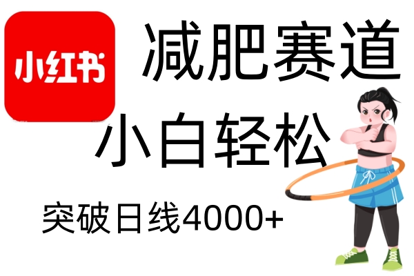 小红书减肥赛道，简单零成本，无需剪辑，不用动脑，小白轻松日利润4000+ - 搞薯条网-搞薯条网