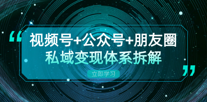 视频号+公众号+朋友圈私域变现体系拆解，全体平台流量枯竭下的应对策略 - 搞薯条网-搞薯条网