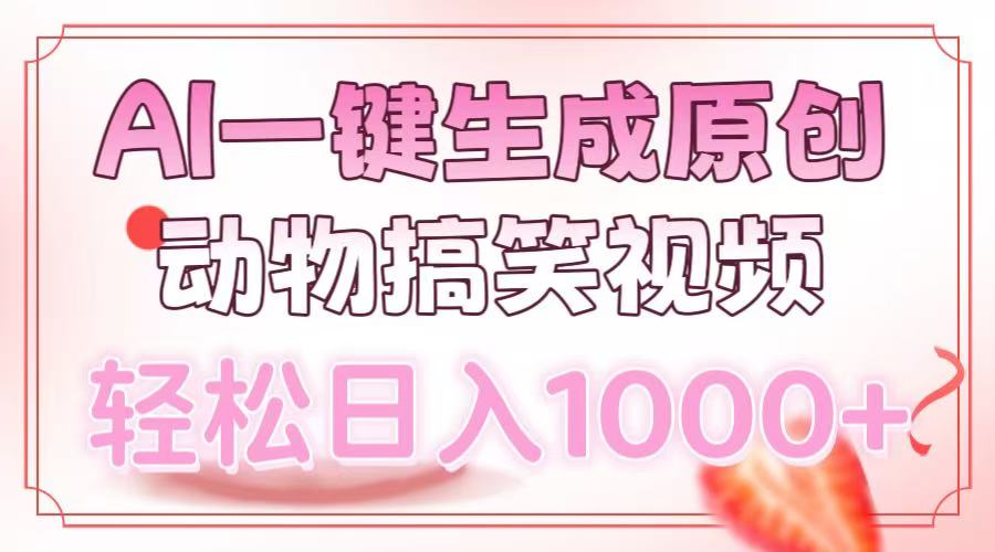 AI一键生成原创动物搞笑视频，轻松日入1000+ - 搞薯条网-搞薯条网