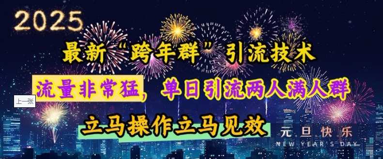 最新“跨年群”引流，流量非常猛，单日引流两人满人群，立马操作立马见效【揭秘】 - 搞薯条网-搞薯条网