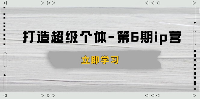 打造 超级个体-第6期ip营：商业认知,产品设计,成交演练,解决知识变现难题 - 搞薯条网-搞薯条网