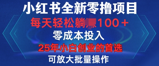 小红书全新纯零撸项目，只要有号就能玩，可放大批量操作，轻松日入100+【揭秘】 - 搞薯条网-搞薯条网