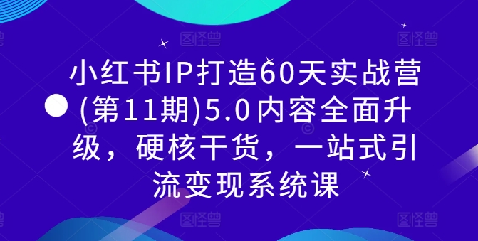 小红书IP打造60天实战营(第11期)5.0​内容全面升级，硬核干货，一站式引流变现系统课 - 搞薯条网-搞薯条网