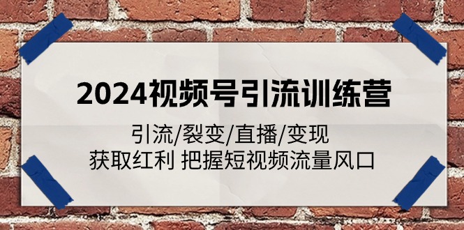 2024视频号引流训练营：引流/裂变/直播/变现 获取红利 把握短视频流量风口 - 搞薯条网-搞薯条网