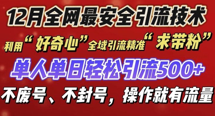 12 月份全网最安全引流创业粉技术来袭，不封号不废号，有操作就有流量【揭秘】 - 搞薯条网-搞薯条网