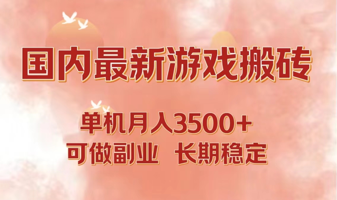 国内最新游戏打金搬砖，单机月入3500+可做副业 长期稳定 - 搞薯条网-搞薯条网