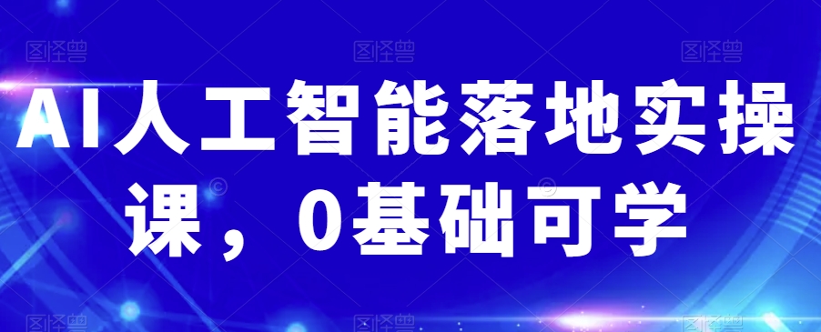 AI人工智能落地实操课，0基础可学 - 搞薯条网-搞薯条网