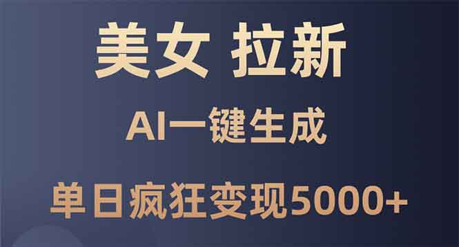 美女暴力拉新，通过AI一键生成，单日疯狂变现5000+，纯小白一学就会！ - 搞薯条网-搞薯条网