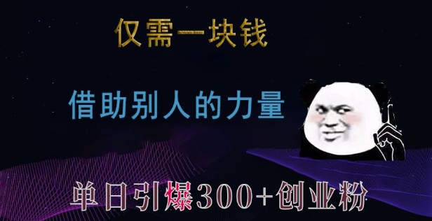 仅需一块钱，借助别人的力量，单日引爆300+创业粉、兼职粉【揭秘】 - 搞薯条网-搞薯条网