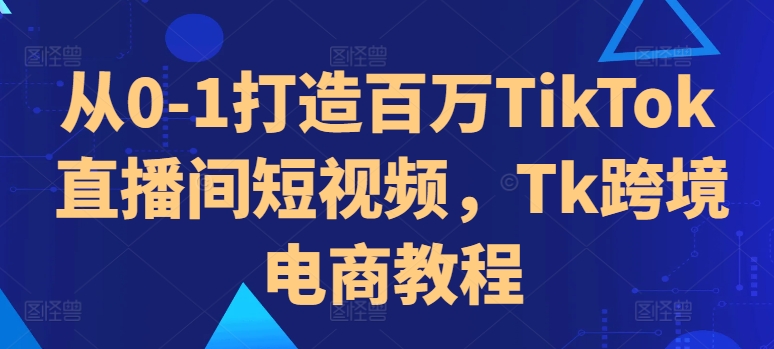 从0-1打造百万TikTok直播间短视频，Tk跨境电商教程 - 搞薯条网-搞薯条网