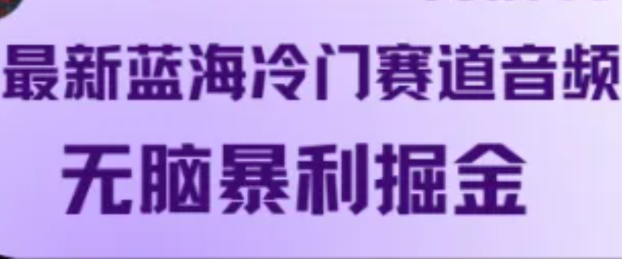 最新蓝海冷门赛道音频，无脑暴利掘金 - 搞薯条网-搞薯条网