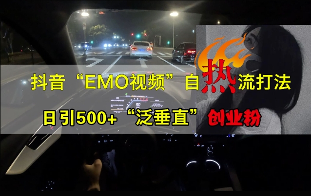 抖音EMO视频自热打法，日引500+“泛垂直”创业粉 - 搞薯条网-搞薯条网