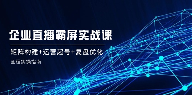 企业直播霸屏实战课：矩阵构建+运营起号+复盘优化，全程实操指南-搞薯条网 - 搞薯条网-搞薯条网