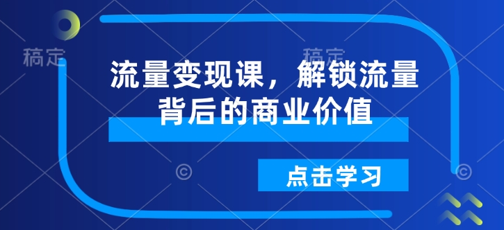 流量变现课，解锁流量背后的商业价值 - 搞薯条网-搞薯条网