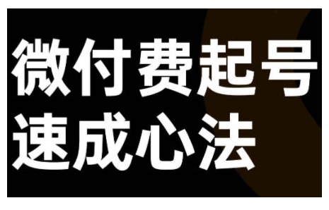 微付费起号速成课，视频号直播+抖音直播，微付费起号速成心法 - 搞薯条网-搞薯条网