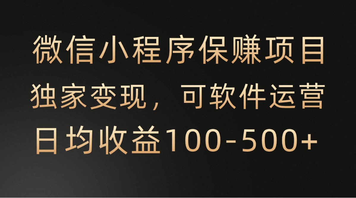 微信小程序，腾讯保赚项目，可软件自动运营，日均100-500+收益有保障 - 搞薯条网-搞薯条网