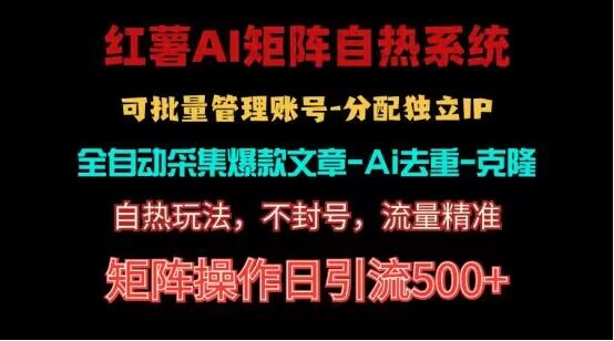 红薯矩阵自热系统，独家不死号引流玩法！矩阵操作日引流500+ - 搞薯条网-搞薯条网