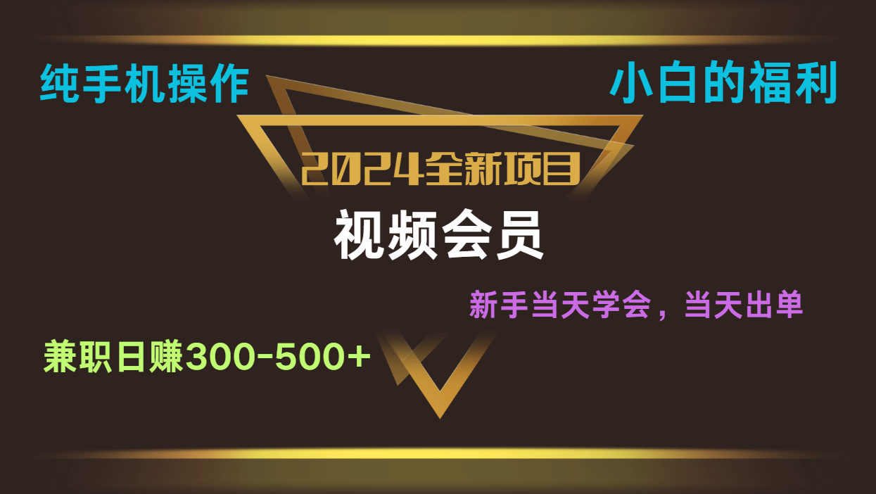 影视会员兼职日入500-800，纯手机操作当天上手当天出单 小白福利 - 搞薯条网-搞薯条网