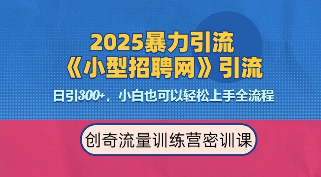 2025最新暴力引流方法，招聘平台一天引流300+，日变现多张，专业人士力荐 - 搞薯条网-搞薯条网