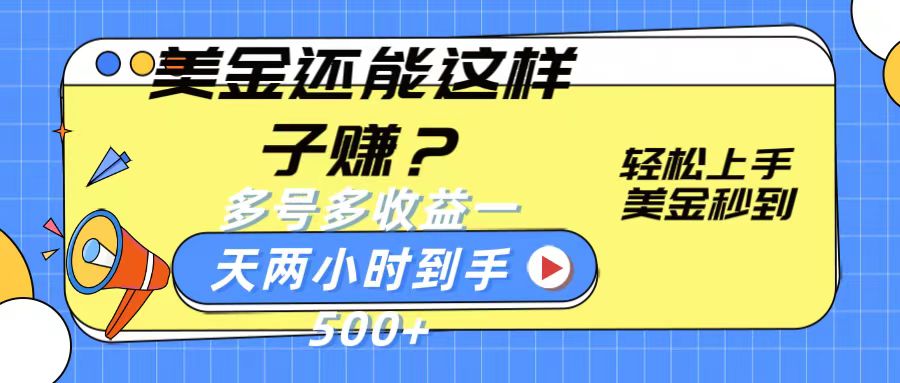 美金还能这样子赚？轻松上手，美金秒到账 多号多收益，一天 两小时，到手500+ - 搞薯条网-搞薯条网