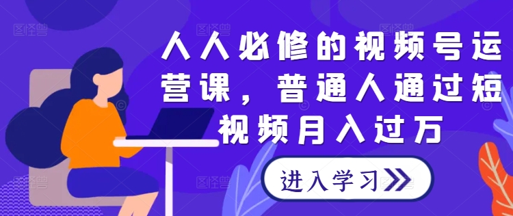 人人必修的视频号运营课，普通人通过短视频月入过万 - 搞薯条网-搞薯条网