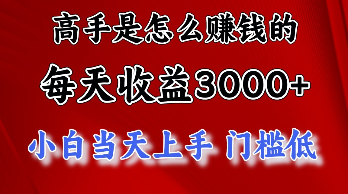 高手是怎么赚钱的，一天收益3000+，闷声发财项目，不是一般人能看懂的 - 搞薯条网-搞薯条网