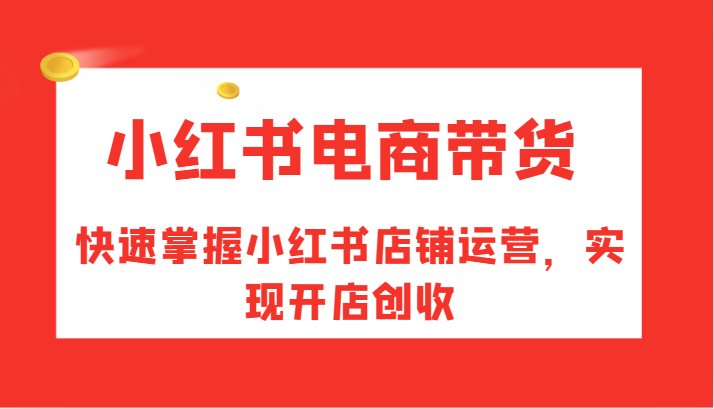 小红书电商带货，快速掌握小红书店铺运营，实现开店创收-搞薯条网 - 搞薯条网-搞薯条网