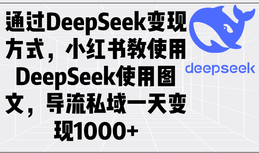 通过DeepSeek变现方式，小红书教使用DeepSeek图文，导流私域一天变现1000+ - 搞薯条网-搞薯条网