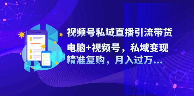 视频号私域直播引流带货：电脑+视频号，私域变现，精准复购，月入过万… - 搞薯条网-搞薯条网