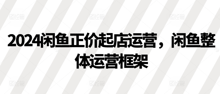 2024闲鱼正价起店运营，闲鱼整体运营框架 - 搞薯条网-搞薯条网