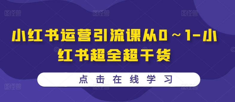 小红书运营引流课从0～1-小红书超全超干货 - 搞薯条网-搞薯条网