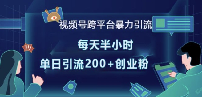 视频号跨平台暴力引流，每天半小时，单日引流200+精准创业粉 - 搞薯条网-搞薯条网