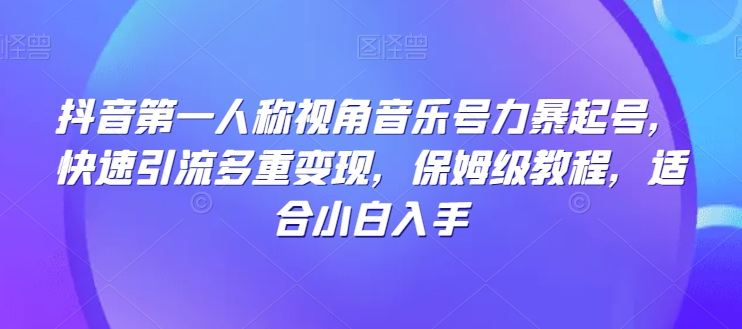 抖音第一人称视角音乐号力暴起号，快速引流多重变现，保姆级教程，适合小白入手 - 搞薯条网-搞薯条网