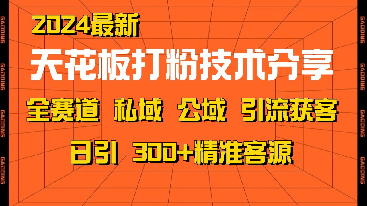 天花板打粉技术分享，野路子玩法 曝光玩法免费矩阵自热技术日引2000+精准客户 - 搞薯条网-搞薯条网