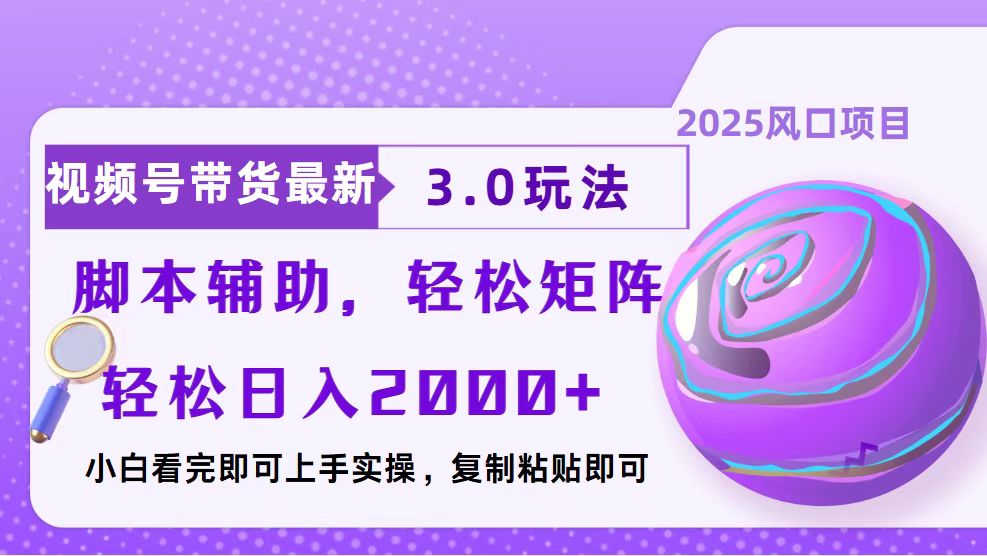 视频号带货最新3.0玩法，作品制作简单，当天起号，复制粘贴，脚本辅助… - 搞薯条网-搞薯条网