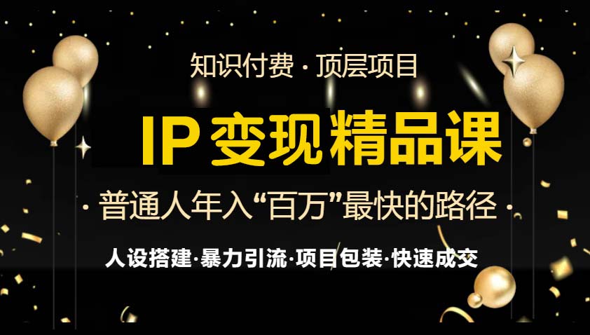 IP变现最新精品课程，知识付费全流程+最强引流术+小白避坑指南 - 搞薯条网-搞薯条网